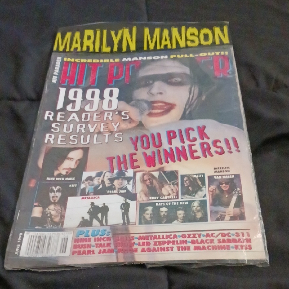 Marilyn Manson June 1998 Hit Parader.